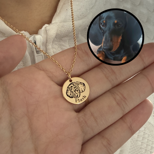 Engraved Pet Face Necklace