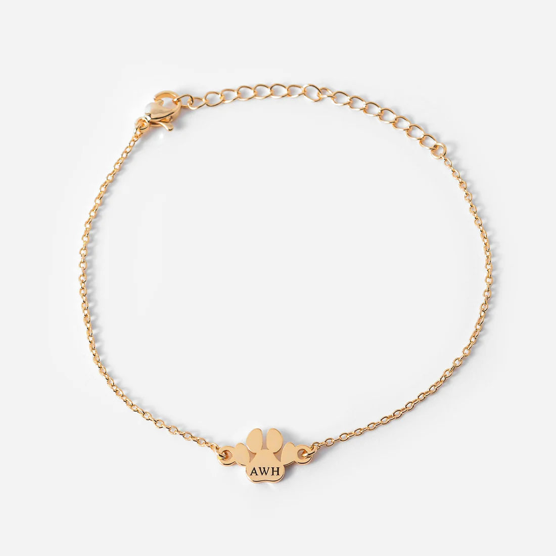 Paw Print Initial Bracelet