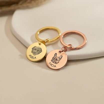 Engraved Pet Face Keyring